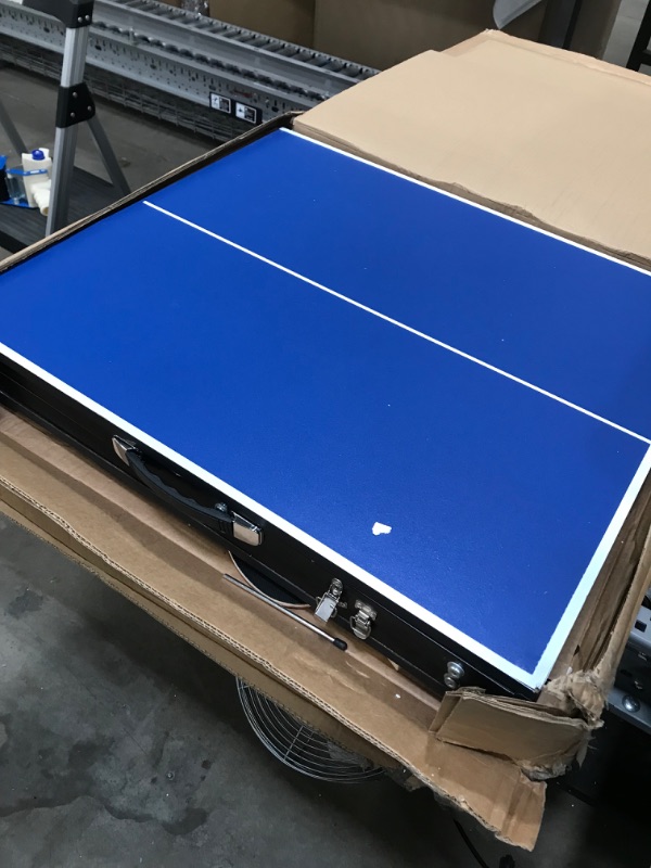 Photo 2 of *NOT exact stock photo, use for reference*
Portable Ping Pong Table ,Mid-Size Foldable Tennis with Blue