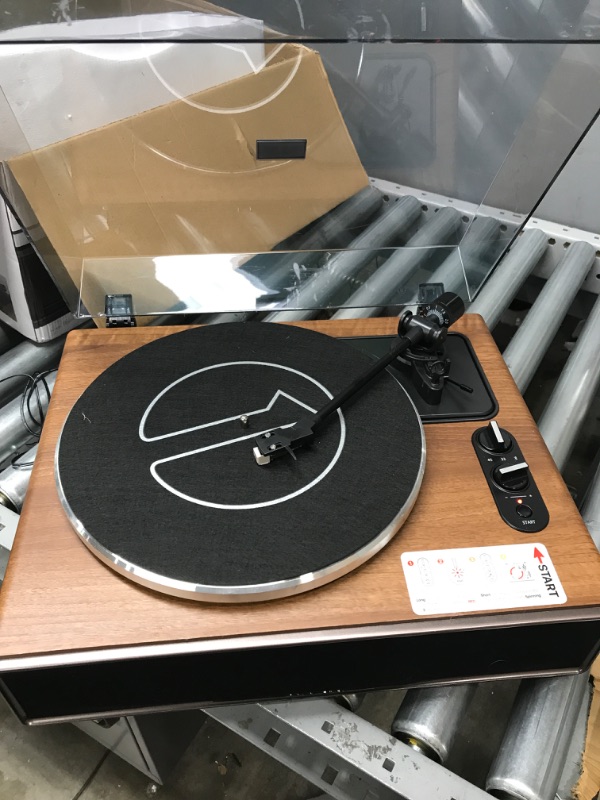 Photo 3 of 1 by ONE High Fidelity Belt Drive Turntable with Built-in Speakers, Vinyl Record Player with Magnetic Cartridge, Bluetooth Playback and Aux-in Functionality, Auto Off
