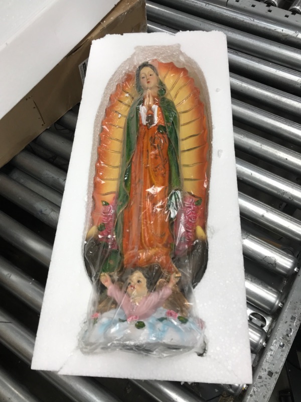 Photo 2 of Design Toscano The Virgin of Guadalupe Religious Garden Decor Statue, Medium, Full Color