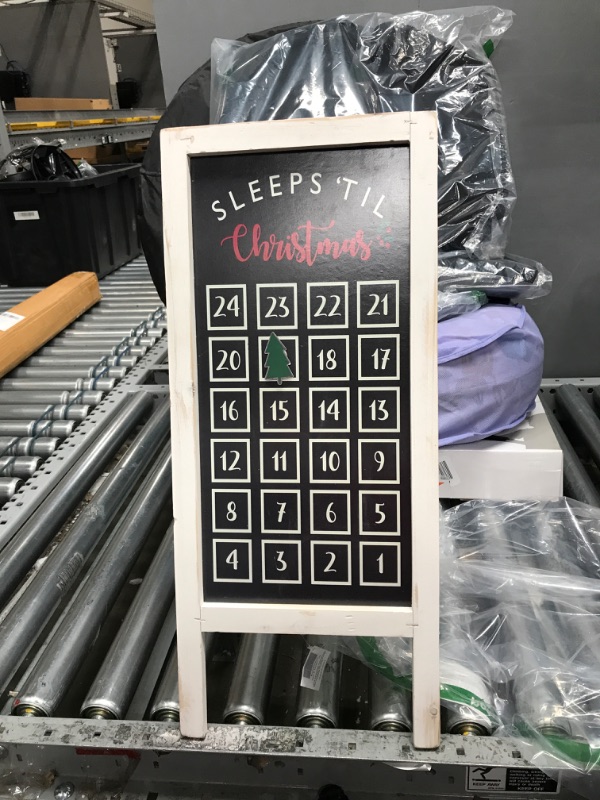 Photo 2 of 23" H Christmas Countdown Wood Calendar with Easel,Freestanding Christmas Advent Calendar, Reusable Countdown to Christmas Funny Sign Decor (White Frame)