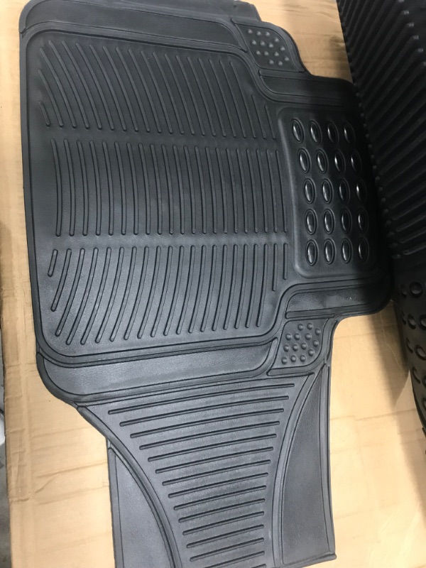 Photo 3 of Bdk MT783PLUS Proliner Original 3PC Heavy-Duty Front & Rear Rubber Floor Mats for Car SUV Van & Truck - All Weather Protection Universal Fit (Black)