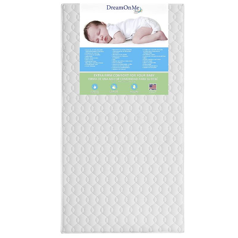 Photo 1 of ***FLORAL VERSION****  Dream On Me Carousel Firm Fiber 6” Crib and Toddler Bed Mattress | Waterproof | Greenguard Gold Certified |10 Years Warranty | 6” Fiber Core| Breathable Mattress | Taffeta Embossing
