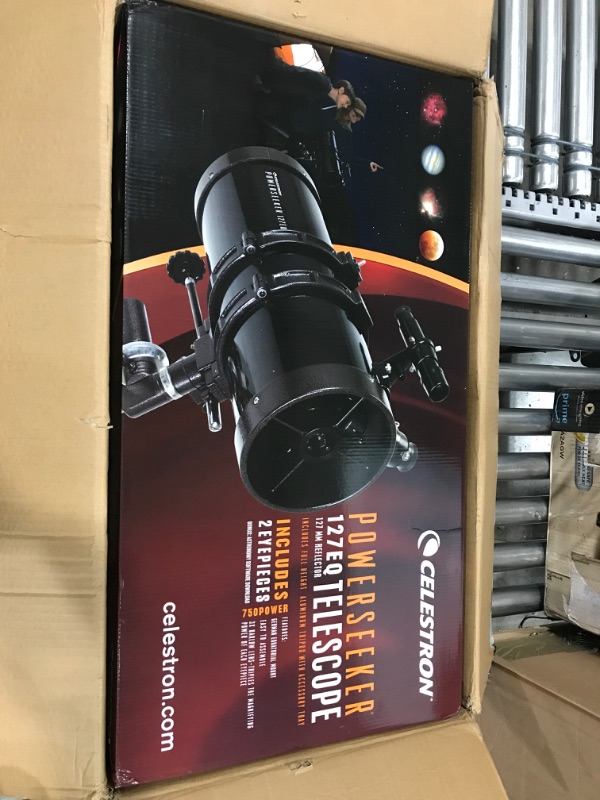 Photo 2 of Celestron - PowerSeeker 127EQ Telescope - Manual German Equatorial Telescope for Beginners - Compact and Portable - Bonus Astronomy Software Package - 127mm Aperture 127EQ Newtonian