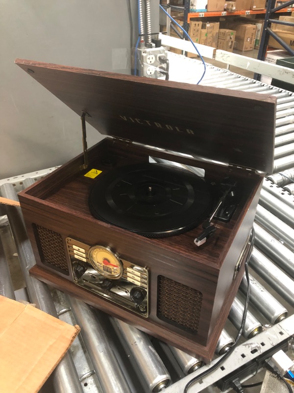 Photo 2 of Victrola Nostalgic 6-in-1 Bluetooth Record Player & Multimedia Center with Built-in Speakers - 3-Speed Turntable, CD & Cassette Player, AM/FM Radio | Wireless Music Streaming | Espresso
