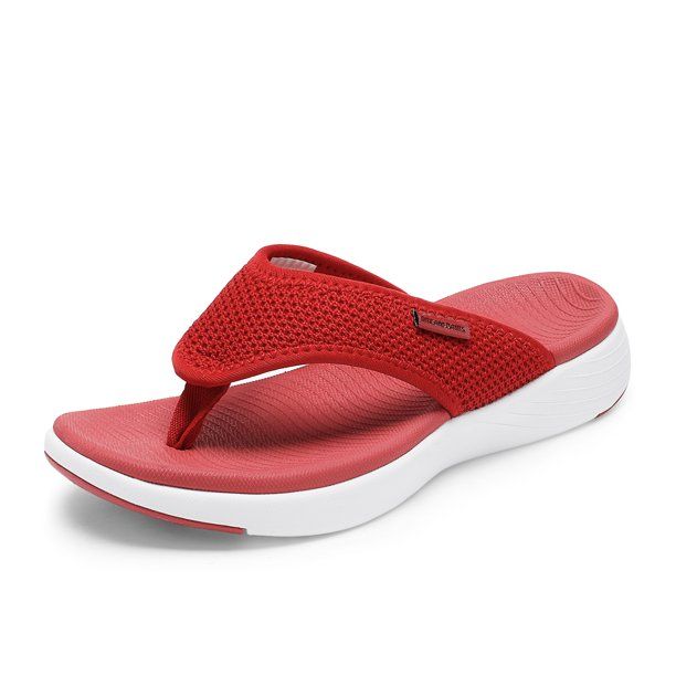 Photo 1 of Dream Pairs Women's Arch Support Soft Cushion Flip Flops Thong Sandals Slippers BREEZE-2 RED Size 9
