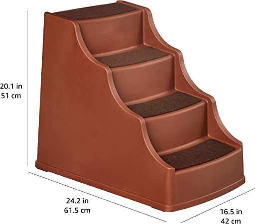 Photo 1 of Amazon Basics Non Slip Pet Stairs for Dogs and Cats 4-Step Cocoa