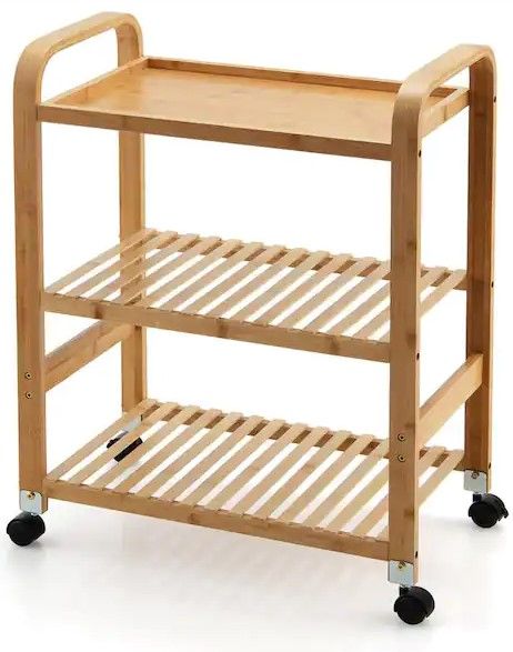 Photo 1 of ***SEE NOTES***
3-Tier Kitchen Serving Trolley Cart Mobile Bamboo Storage Shelf