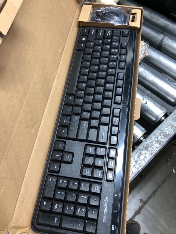 Photo 2 of Amazon Basics Wireless Computer Keyboard and Mouse Combo - Quiet and Compact - US Layout (QWERTY)