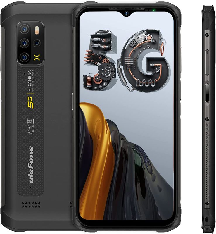 Photo 1 of Ulefone Armor 12 5G Rugged Smartphone, 8GB+128GB, 48MP Quad Rear Camera, IP68/IP69K, Waterproof Rugged Cell Phone, 6.52" HD+, 5180mAh, 15W Wireless Charging, T-Mobile Unlocked Rugged Phone (Black)
