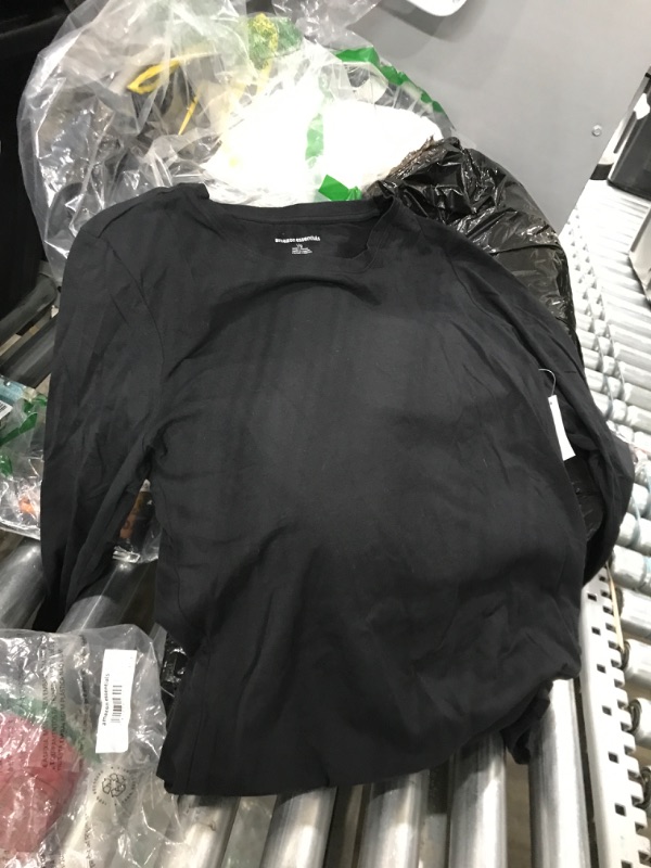 Photo 1 of Amazon Essentials Women's Classic-Fit Long-Sleeve Crewneck T-Shirt (Available in Plus Size) Large Black