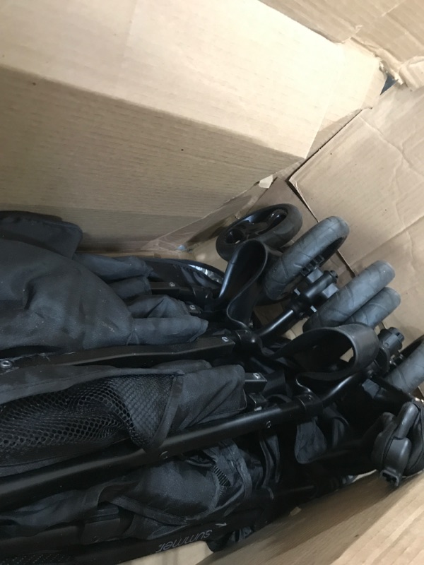 Photo 3 of Summer Infant 3Dlite Double Convenience Lightweight Double Stroller for Infant & Toddler with Aluminum Frame, Two Large Seats with Individual Recline, Extra-Large Storage Basket, Black