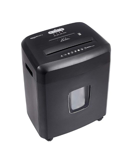 Photo 1 of Amazon Basics 18-Sheet Cross-Cut Paper, CD, and Credit Card Shredder, Black
