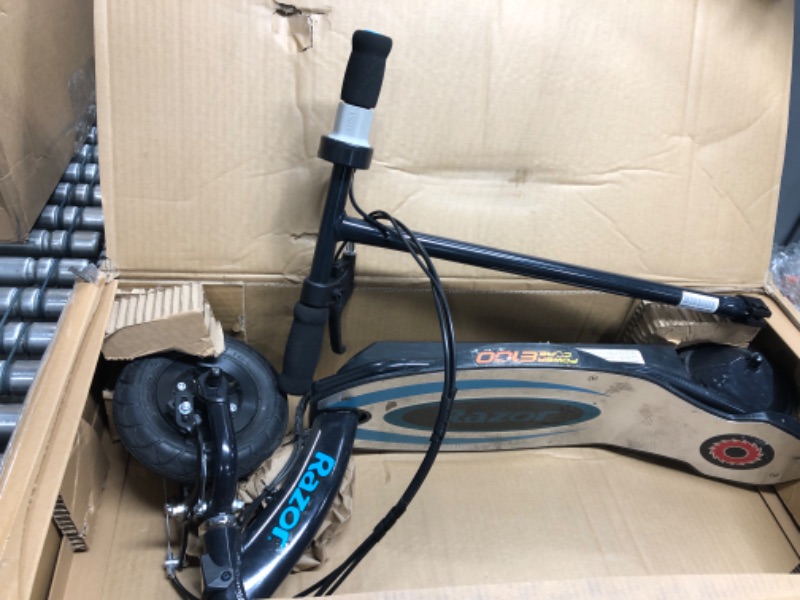 Photo 2 of *PARTS ONLY UNFUNCTIONAL*- Razor Power Core E100 Electric Scooter for Kids Ages 8+ - 100w Hub Motor, 8" Pneumatic Tire, Up to 11 mph and 60 min Ride Time, For Riders up to 120 lbs