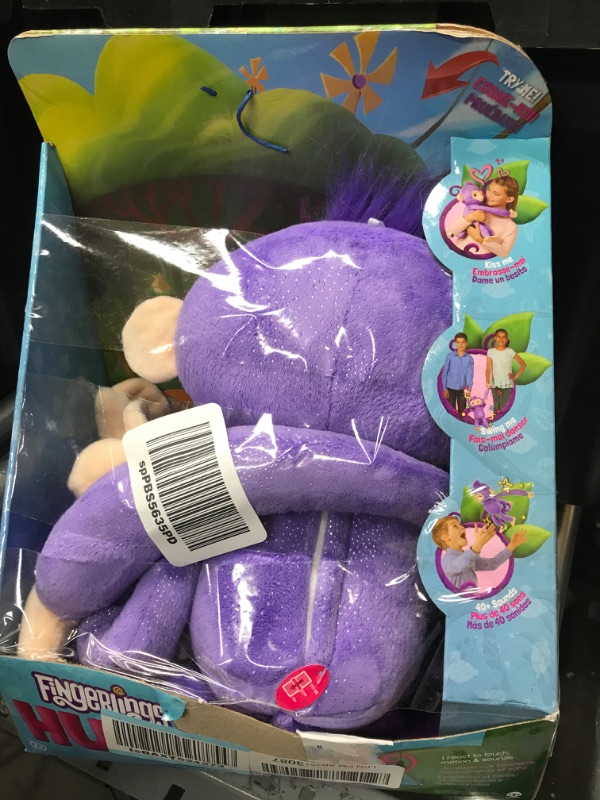 Photo 2 of Fingerlings HUGS - Kiki - Advanced Interactive Plush Baby Monkey Pet - by WowWee 