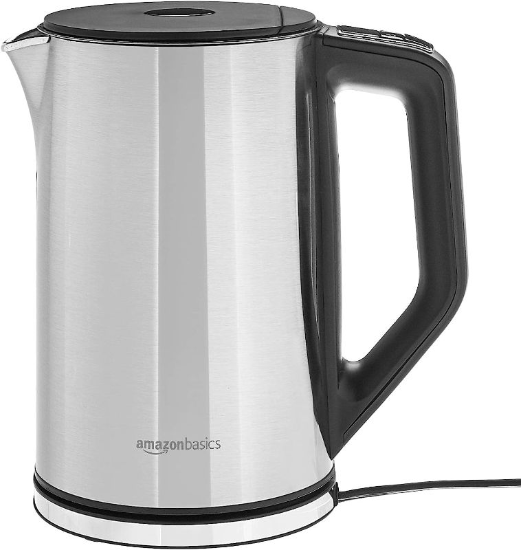 Photo 1 of Amazon Basics Cool-Touch Stainless Steel Kettle with Temperature Control, 1.5L, Grey
