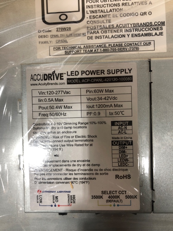 Photo 3 of * 2 DENTS ON THE FRAME*
Lithonia Lighting Contractor Select CPANL 2 ft. x 4 ft. 4000/5000/6000 Lumens White Integrated LED Flat Panel Light