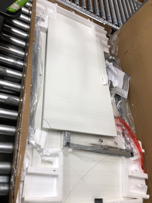 Photo 1 of *WOOD IS DAMAGED*
SHW 48-Inch Mission L-Shaped Home Computer Desk, White 48-Inch L-Shaped White