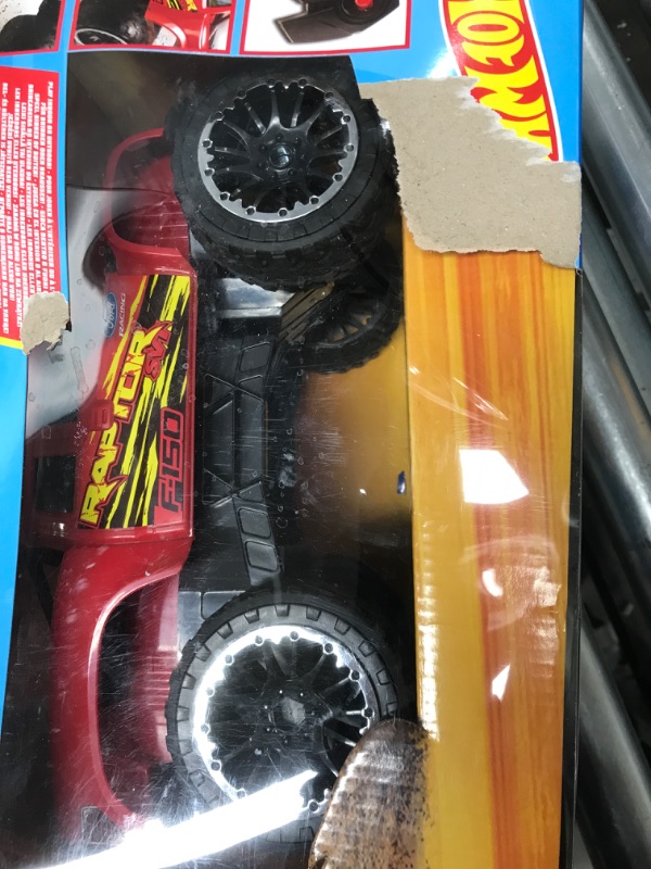 Photo 3 of ?Hot Wheels Remote Control Truck, Red Ford F-150 RC Vehicle With Full-Function Remote Control, Large Wheels & High-Performance Engine, 2.4 GHz With Range of 65 Feet HW FORD TRUCK RC