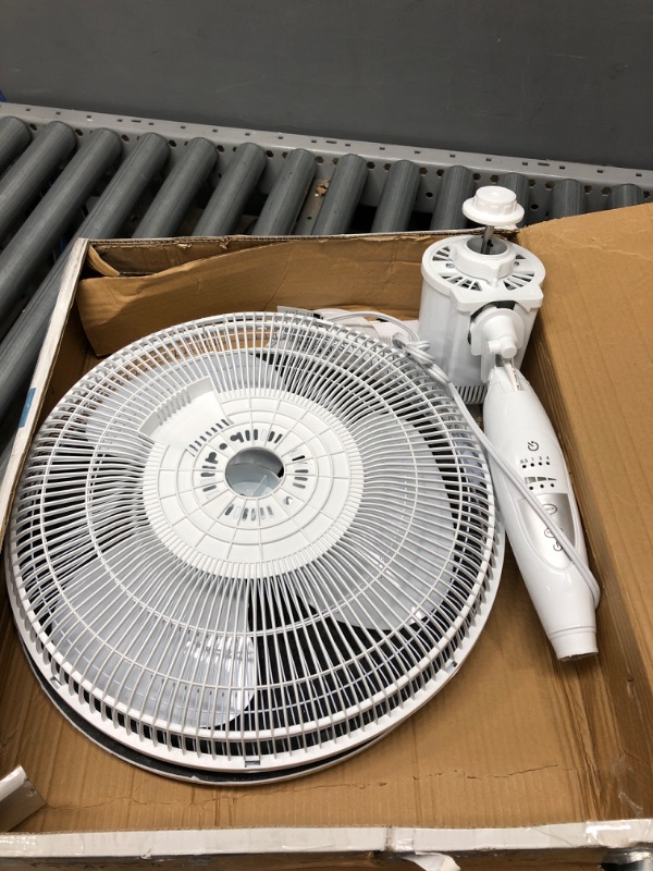 Photo 2 of ***TESTED WORKING*** Black & Decker 16 In. Stand Fan with Remote, White - 16" Diameter - 3 Speed - Durable, Adjustable Height, Tilt Angle, Oscillating, Timer-off Function - 22.8" Height x 17.7" Width x 15.8" Depth - White