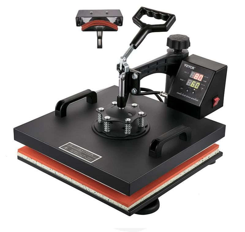 Photo 3 of **USED** VEVOR Heat Press 15x15 Inch 8 in 1 Heat Press Machine Digital Multifunctional Sublimation 