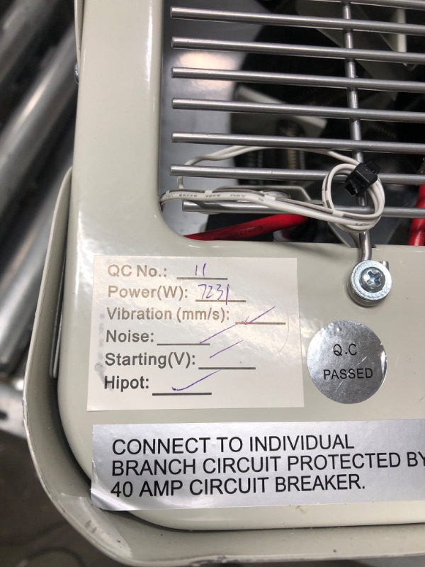 Photo 4 of *
UNABLE TO TEST*7500-Watt 240-Volt Hardwired Shop Garage Electric Heater Wall/Ceiling Mounted with Remote Controlled Thermostat