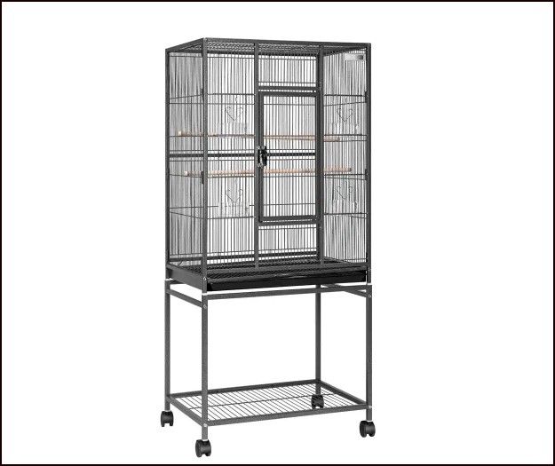 Photo 1 of 30 inch Wrought Iron Large Bird Flight Cage with Rolling Stand