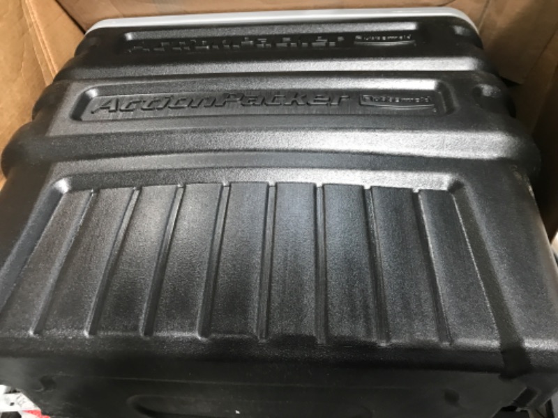 Photo 1 of  2 ACTION PACKER BLACK STORAGE BOX   MISSING LID