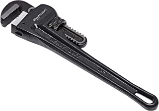 Photo 1 of Amazon Basics Heavy-Duty Adjustable Straight Pipe Wrench, 10-inch