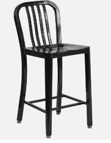 Photo 1 of 2pcs-black high chair metal