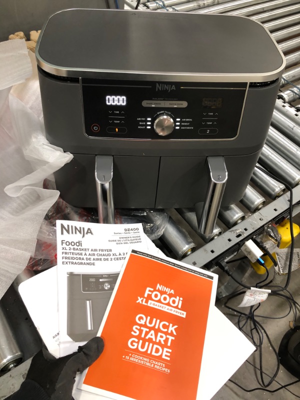 Photo 2 of **SEE NOTES**
Ninja DZ401 Foodi 10 Quart 6-in-1 DualZone XL 2-Basket Air Fryer with 2 Independent Frying Baskets, Grey
