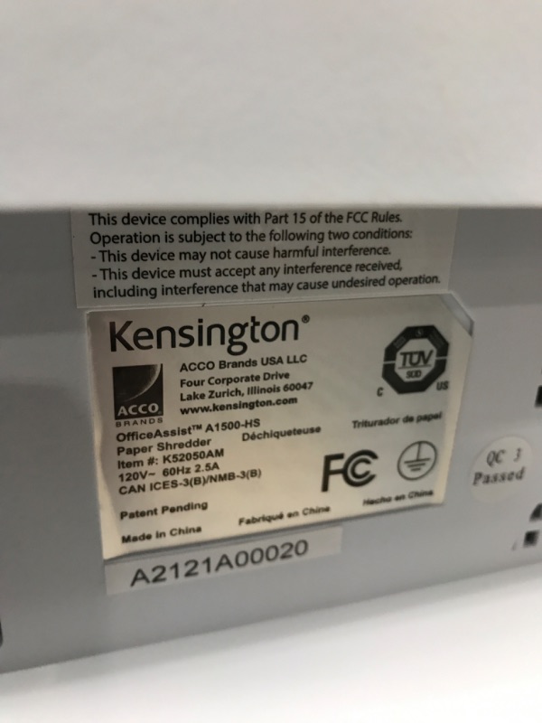 Photo 1 of Kensington Shredder - New OfficeAssist 150-Sheet Auto-Feed Micro Cut Anti-Jam Paper and Credit Card Home Office Shredder with 11.6 gallons Pullout Wastebasket (K52050AM)