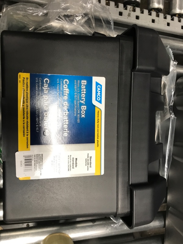 Photo 2 of Camco Heavy Duty Battery Box with Straps and Hardware - Group 24 |Safely Stores RV, Automotive, and Marine Batteries |Durable Anti-Corrosion Material | Measures 7-1/4" x 10-3/4" x 8" | (55363) Frustration Free Packaging Regular Battery Box