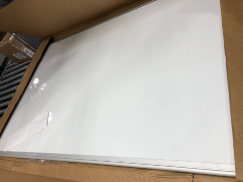 Photo 2 of Amazon Basics Magnetic Dry Erase White Board, 36 x 24-Inch Whiteboard - Silver Aluminum Frame 24" x 36" Magnetic, Aluminum Frame