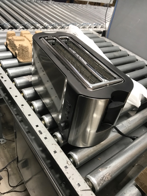 Photo 1 of Elite Gourmet ECT-3100 Long Slot 4 Slice Toaster, Reheat, 6 Toast Settings, Defrost, Cancel Functions, Built-in Warming Rack, Extra Wide Slots for Bagels & Waffles, Stainless Steel & Black 4 Slice Stainless Steel and Black