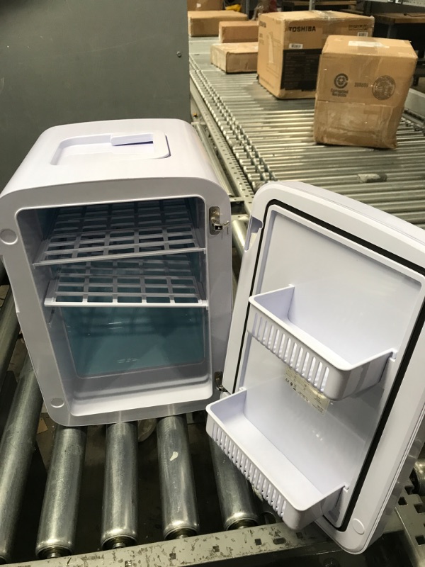 Photo 2 of **PARTS ONLY** Cooluli 15L Mini Fridge for Bedroom - Car, Office Desk & College Dorm Room - 12v Portable Cooler & Warmer for Food, Drinks, Skincare, Beauty & Makeup - AC/DC Small Refrigerator with Glass Front, White 15 Liter White