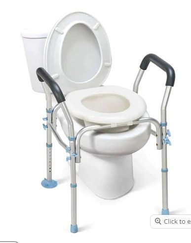 Photo 1 of 300LBS Capacity Raised Toilet Seat with Arms
