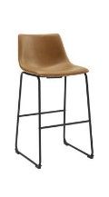 Photo 1 of 30" Faux Leather Barstool - Whiskey Brown