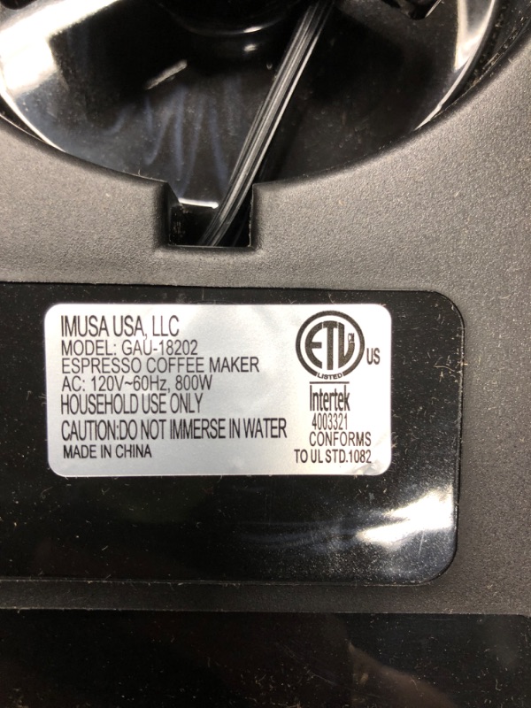 Photo 1 of *** POWERS ON *** IMUSA 4 Cup Electric Espresso/Cappuccino Maker 800 Watts - Black