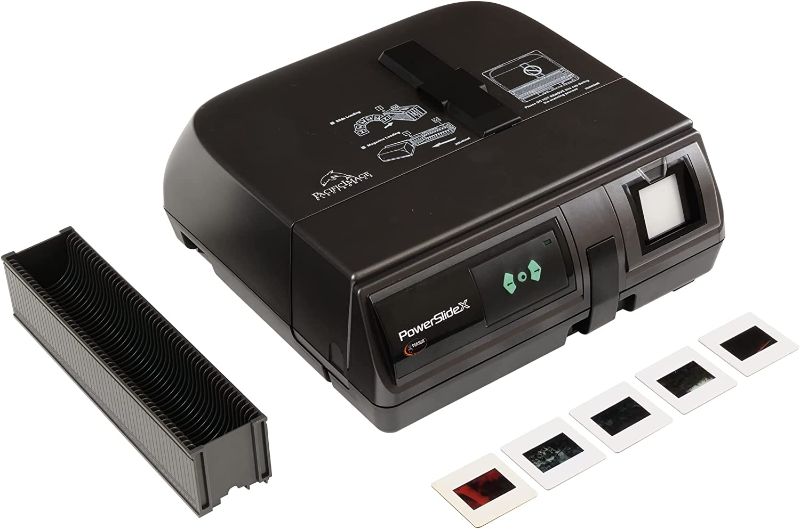 Photo 1 of Pacific Image PowerSlide X 135 Slide Scanner. Auto Batch Scan Mounted Slides. Maximum 50 Slides/Batch Scan. 10000 dpi/48-bit Output. 4.2 Dynamic Dange. Mac/Pc.
