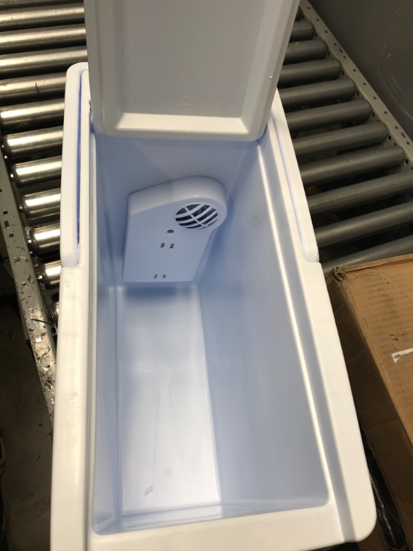 Photo 1 of Minor damage,
Koolatron Thermoelectric Iceless 12 Volt Cooler Warmer 18 qt (17 L), Electric Portable Car Cooler with DC Plug, Grey and White, for Travel Camping Fishing Trucking, Made in North America 18 Quart