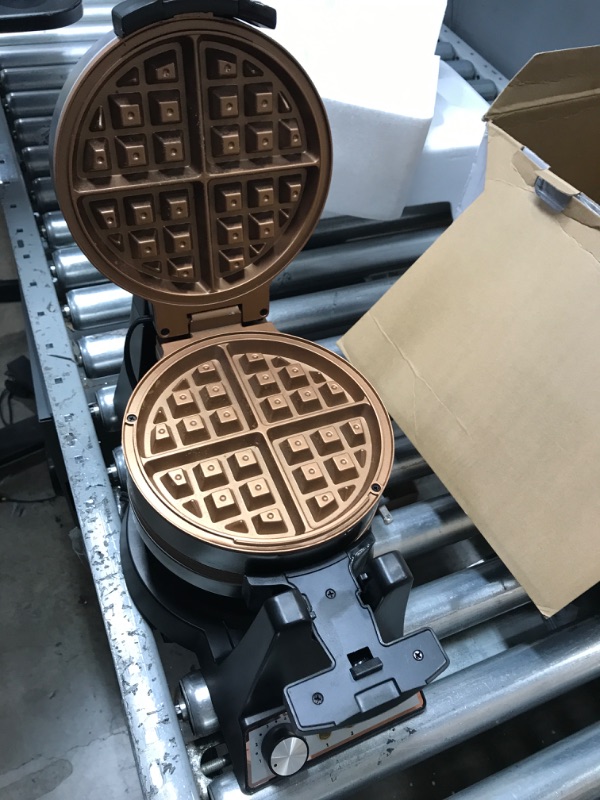 Photo 2 of **Waffle included**
Crux Double Rotating Belgian Waffle Maker with Nonstick Plates, Stainless Steel Housing & Browning Control, black (14614)