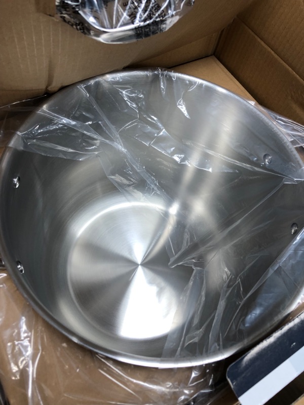 Photo 1 of 15-Quart Stainless Steel Stock Pot - 18/8 Food Grade Stainless Steel Heavy Duty Induction - Large Stock Pot, Stew Pot, Simmering Pot, Soup Pot with See Through Lid, Dishwasher Safe - NutriChef NCSP23 19 Quart Pot