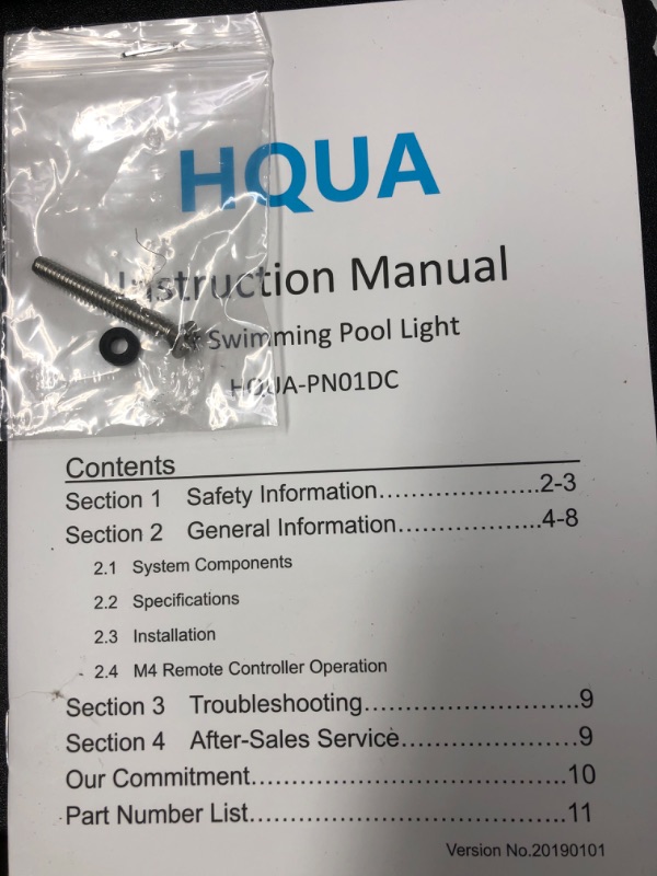 Photo 4 of **SEE NOTES**PARTS ONLY**
HQUA PN01DC 120V AC LED RGBW Color Change Inground Pool Light, 10 Inch 35W 3000lm. Color-RGBW