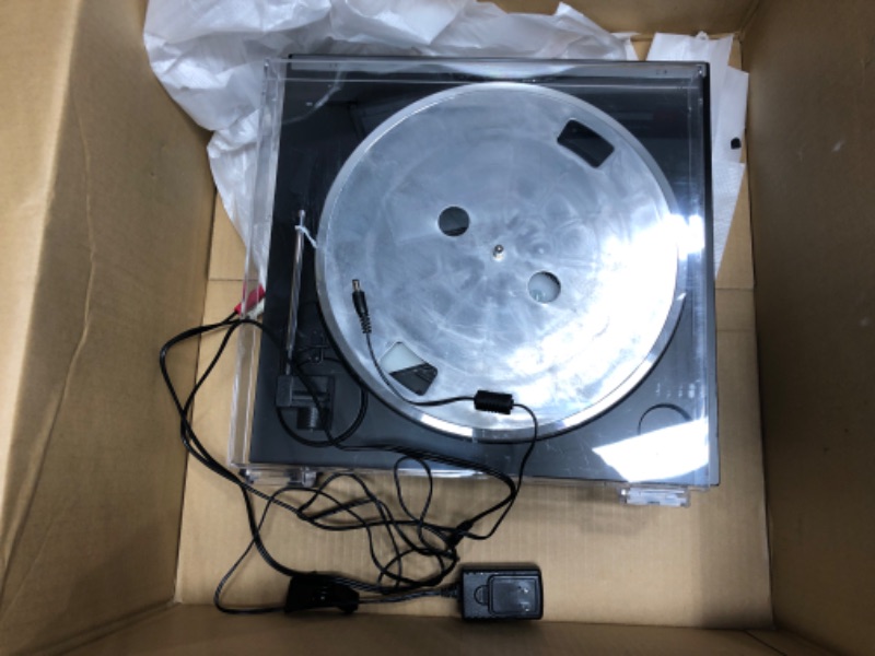 Photo 2 of **MISSING PARTS**\
Audio-Technica AT-LP60X-GM Fully Automatic Belt-Drive Stereo Turntable, Gunmetal/Black, Hi-Fi, 2 Speed, Dust Cover, Anti-Resonance, Die-Cast Aluminum Platter