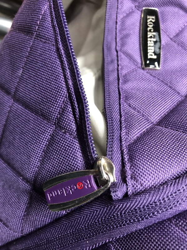 Photo 2 of *ZIPPER IS CUAGHT IN THE SMALL POCKET*
Rockland Melrose Upright Wheeled Underseater Carry-On Luggage, Purple, 16-Inch Carry-On 16-Inch Purple