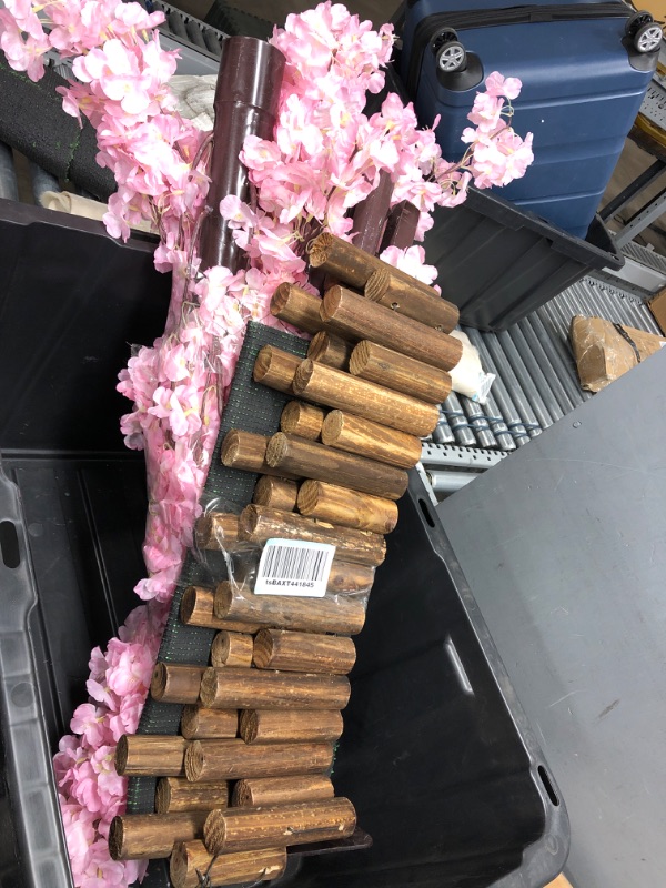 Photo 2 of *Minor Damage to Wood Fence-See Photos* Artificial Cherry Blossom Trees Handmade Light Pink Tree Indoor Outdoor Home Office Party Wedding (5FT Tall/1.5M)