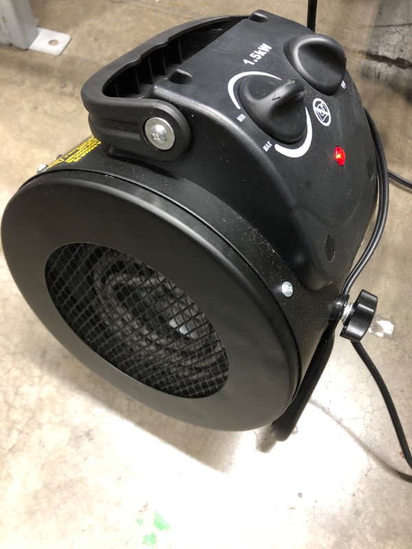 Photo 2 of *Doesn't Heat Up-Fan Doesn't Spin* iPower Electric Heater Fan for Greenhouse, Grow Tent, Workplace, Overheat Protection, Fast Heating, Spraywater proof IPX4, Black Greenhouse Heater