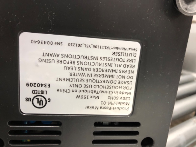 Photo 5 of *ITS BROKEN INSIDE BUT MOTOR STILL FUNCTIONS*
EMERIL LAGASSE Pasta & Beyond, Automatic Pasta and Noodle Maker with Slow Juicer - 8 Pasta Shaping Discs Black