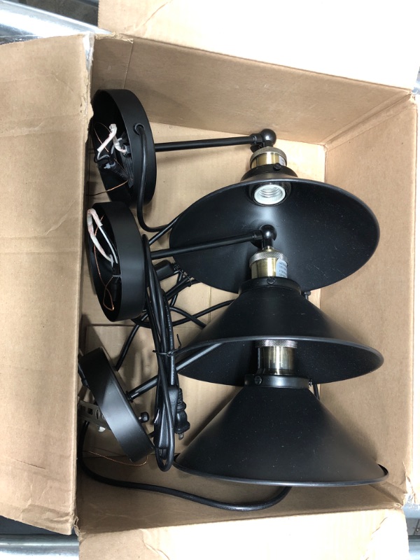 Photo 2 of *GOOD CONDITION*

LABOREDUCER Wall Sconce Set of 3, Hardwired Industrial Wall Lamps, Vintage Sconces Wall Lighting with Swing Arm, Bronze and Black Wall Lights Fixture (E26 Bulbs NOT Included)
