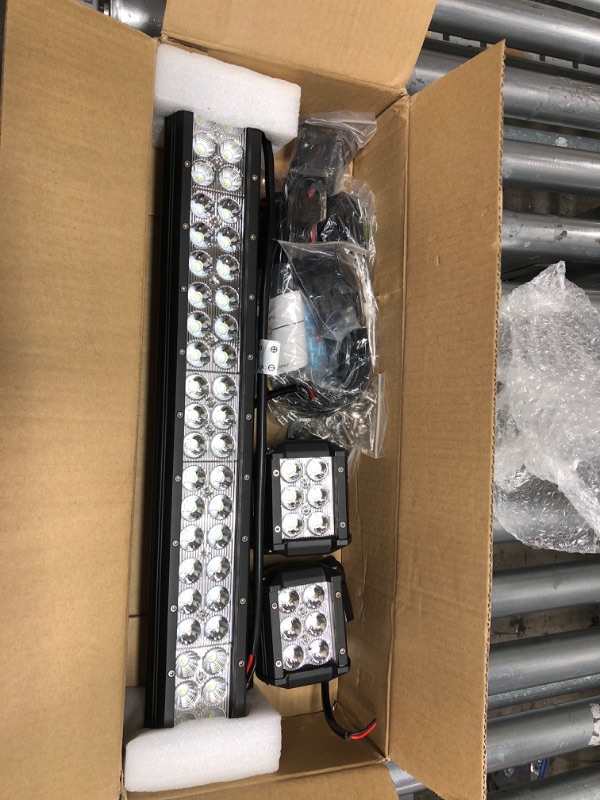 Photo 2 of Nilight - ZH002 20Inch 126W Spot Flood Combo Led Off Road Led Light Bar 2PCS 18w 4Inch Spot LED Pods With 16AWG Wiring Harness Kit-3 Lead, 2 Years Warranty